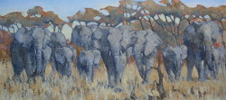 Elephants - Kruger Park | 2013 | Oil on Canvas | 40 X 80 cm